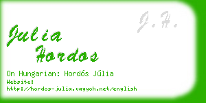 julia hordos business card