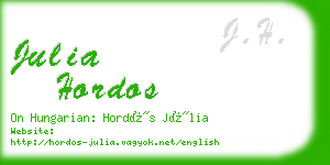 julia hordos business card